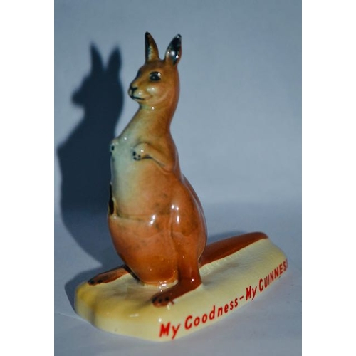 425 - Carlton Ware The Kangaroo c1957 Carrying Guinness Bottle in Pouch