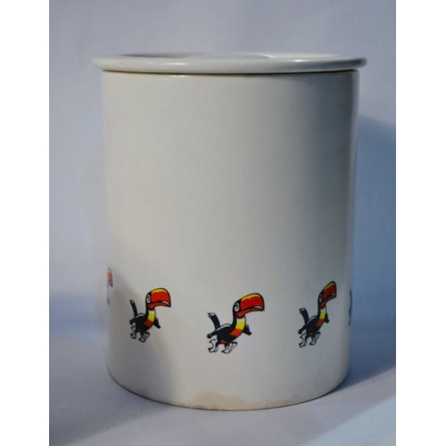 427 - Carlton Ware Running Toucan Cheesepot + Pair of Carlton Ware Running Toucan Storage Jars c1960s