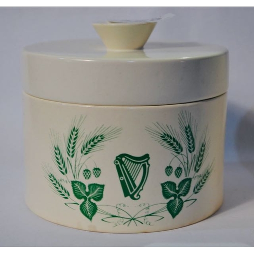 428 - Pair of Carlton Ware Green Guinness Harp Detailed Cheesepots c1960s