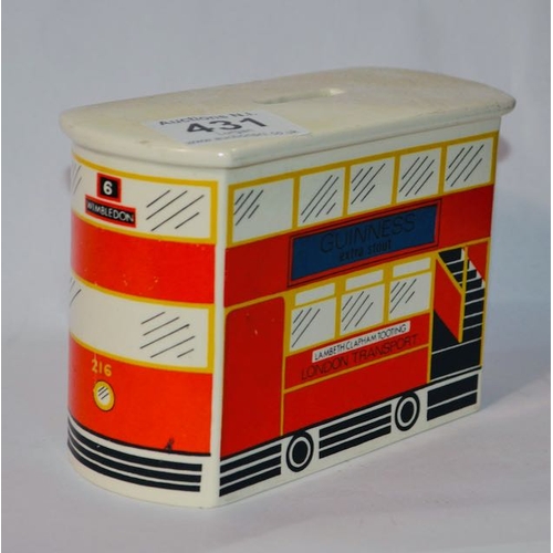 431 - Carlton Ware Guinness Extra Stout No6 London Trolley Bus Moneybox