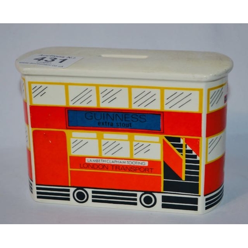 431 - Carlton Ware Guinness Extra Stout No6 London Trolley Bus Moneybox