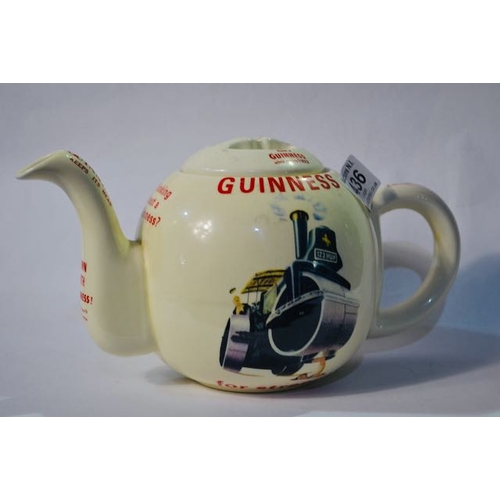 436 - Carlton Ware Guinness Teapot Decorated with Guinness Quotes & Image of the Steam Train and Strong Ma... 