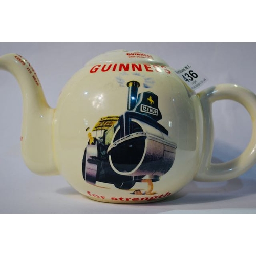 436 - Carlton Ware Guinness Teapot Decorated with Guinness Quotes & Image of the Steam Train and Strong Ma... 