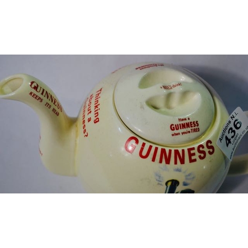 436 - Carlton Ware Guinness Teapot Decorated with Guinness Quotes & Image of the Steam Train and Strong Ma... 