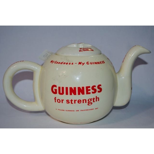 436 - Carlton Ware Guinness Teapot Decorated with Guinness Quotes & Image of the Steam Train and Strong Ma... 