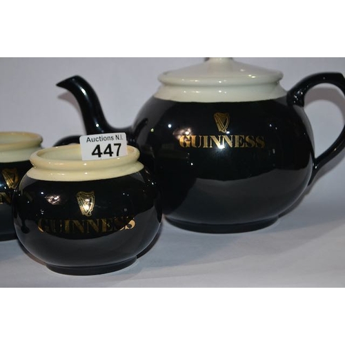 447 - Carlton Ware Specially Produced for Guinness by James Blackmore Ltd Set of 5 - Teapot, Mug, Sugar Bo... 