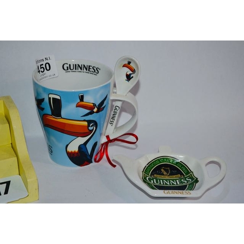 450 - Guinness & Co Heritage Toucan Perpetual Calendar, Toucan Cup & Teaspoon + Teabag Dish