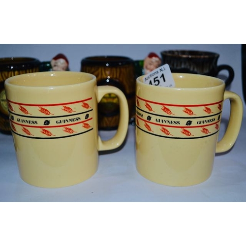 451 - Collection of Guinness Mugs - Shannon, Kiln Craft x2, 1 Unbranded, 3x Leprachaun Barrel