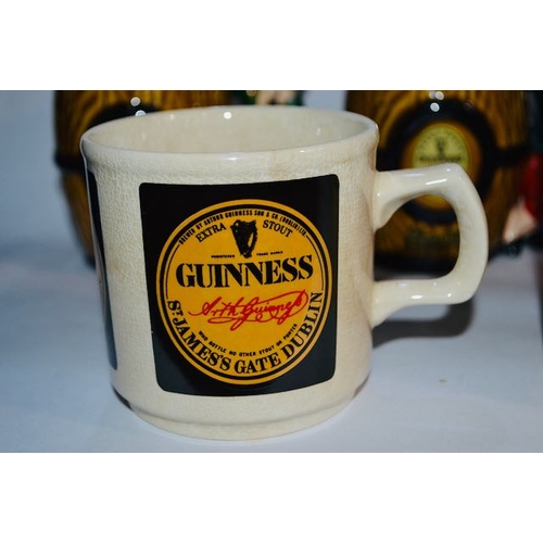 451 - Collection of Guinness Mugs - Shannon, Kiln Craft x2, 1 Unbranded, 3x Leprachaun Barrel