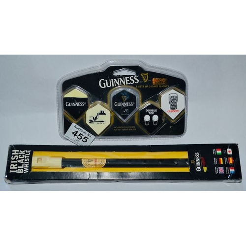 455 - Guinness Dart Flights (5 Sets of 3) + Guinness Tin Whistle