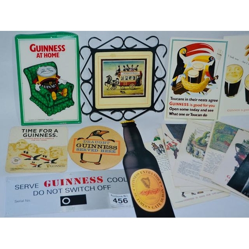 456 - Guinness at Home Cotton Handkerchief + Collection of Guinness Postcards, Beermats etc