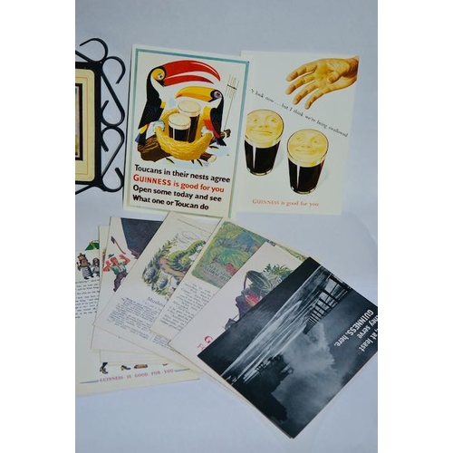 456 - Guinness at Home Cotton Handkerchief + Collection of Guinness Postcards, Beermats etc