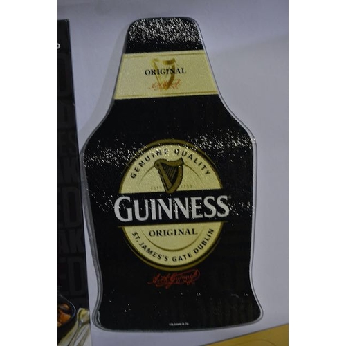 458 - Guinness Bottle Glass Chopping Board x2, Pint Egg Cup Pair + Guinness Label Chopping Board