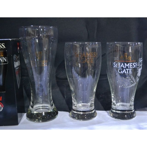 464 - 7x Guinness Pint Glass Incl - St James Gate, Export, Extra Cold