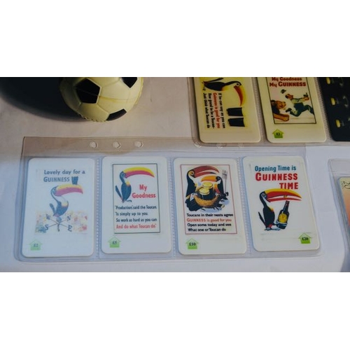 465 - 12x Guinness Call Cards + Guinness Football Radio Keyring