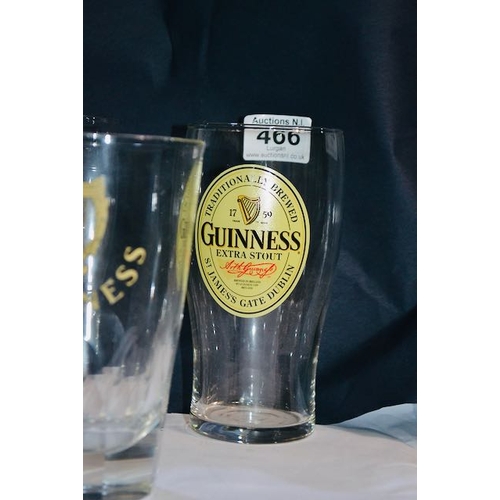 466 - 8x Guinness Pint Glass - 5 with Coloured Label