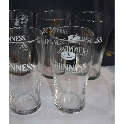 470 - 11x Guinness Pint Glass Incl Hurling Championships, Draught, 2000