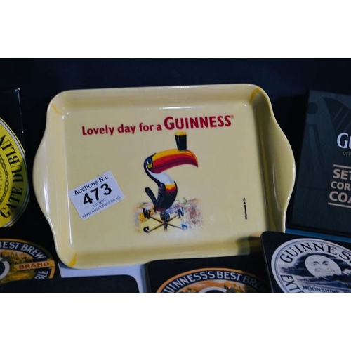 473 - Guinness & Co Lovely Day for a Guinness Tray + 2 Packs of 4 Guinness Cork Back Coasters