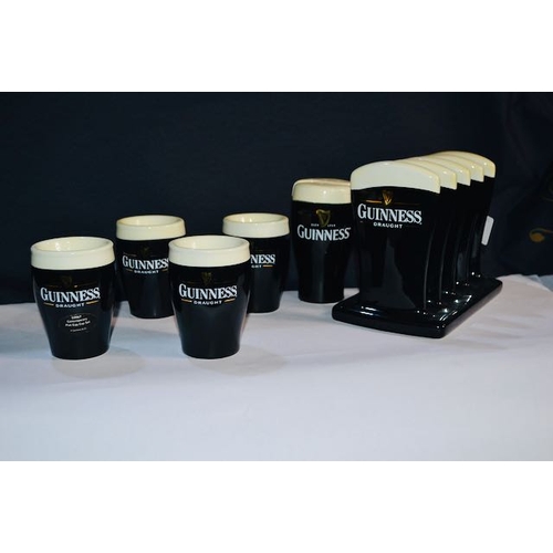 476 - Guinness Contemporary Pint Toast Rack, Set of 4 Egg Cups + Salt & Pepper Pint