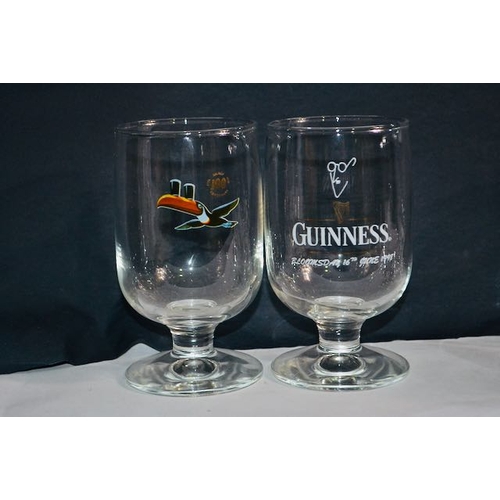 486 - 6x Guinness Glass Incl Toucan Inn Park Royal, Bloomsday, Guinness Label