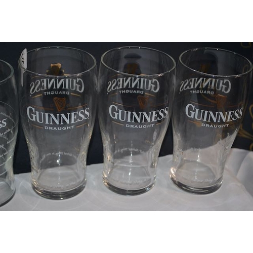 488 - 6x Guinness Pint Glass Incl Barley, Water, Hops