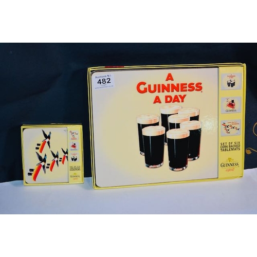 482 - Set of 6 Guinness Cork Backed Table Mats + 6 Corked Backed Coasters