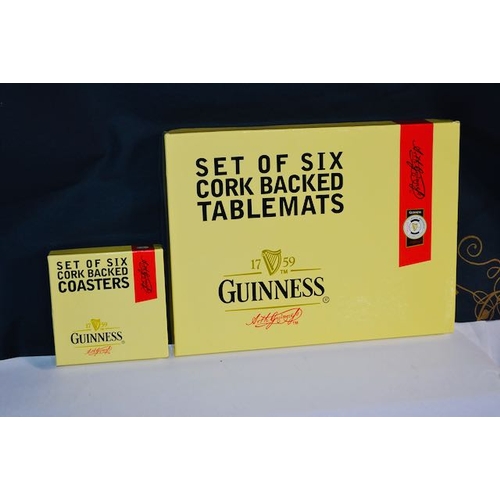 482 - Set of 6 Guinness Cork Backed Table Mats + 6 Corked Backed Coasters