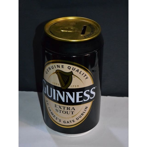 490 - Guinness Beer Can Money Box + Geniuss Large Money Bottle