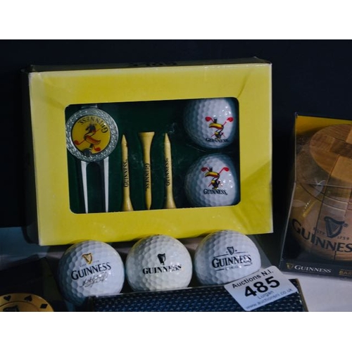 485 - Collection of Guinness Games - Golf Balls, Playing Cards, Barrel Puzzle