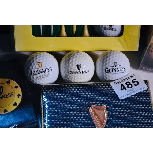 485 - Collection of Guinness Games - Golf Balls, Playing Cards, Barrel Puzzle