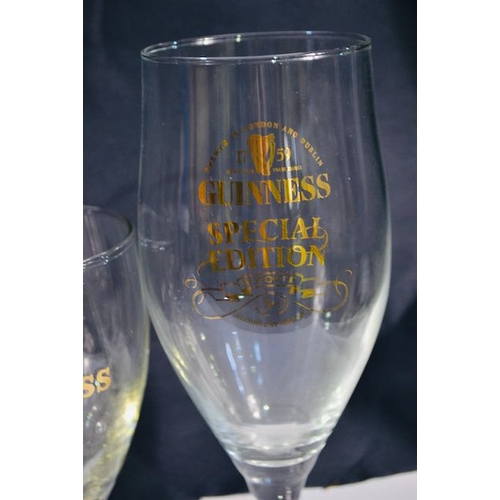 486 - 6x Guinness Glass Incl Toucan Inn Park Royal, Bloomsday, Guinness Label