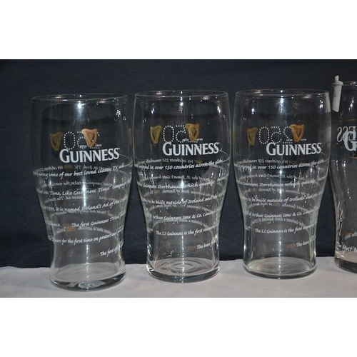 488 - 6x Guinness Pint Glass Incl Barley, Water, Hops