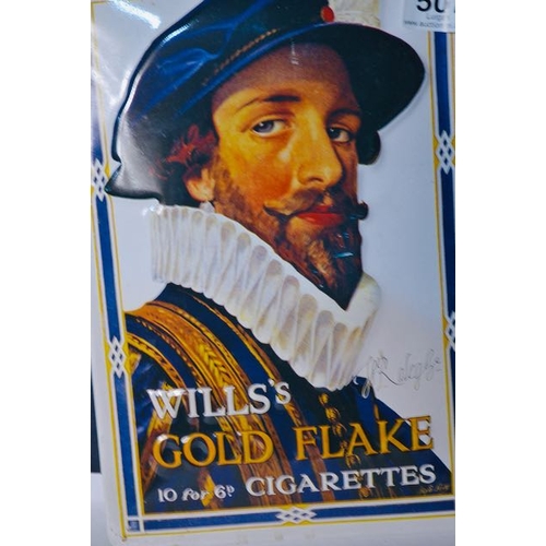 507 - Wills's Gold Flake Cigarettes Metal Advertising