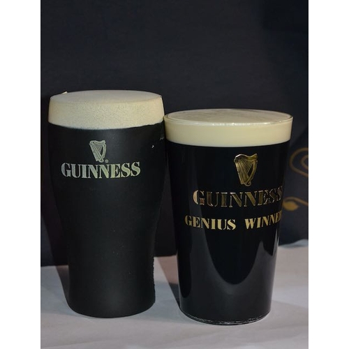 492 - Guinness Pint Candle, Guinness Bottle + Pint Squeezers + Plastic Pint of Guinness