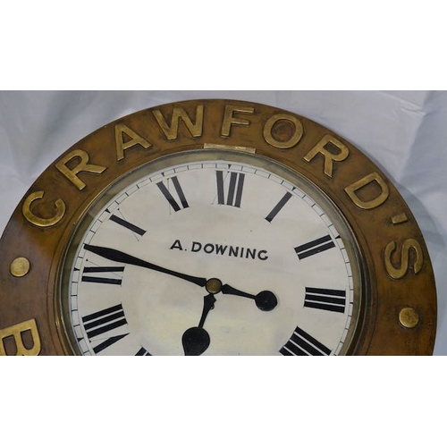 516 - Crawfords Biscuits A Downing Large Clock - Appx 2' Dia