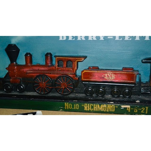 519 - Large Lough Swill Railway - Derry/Letterkenny/Burtonport Wooden 3D Board - Appx 6' Long