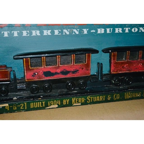 519 - Large Lough Swill Railway - Derry/Letterkenny/Burtonport Wooden 3D Board - Appx 6' Long