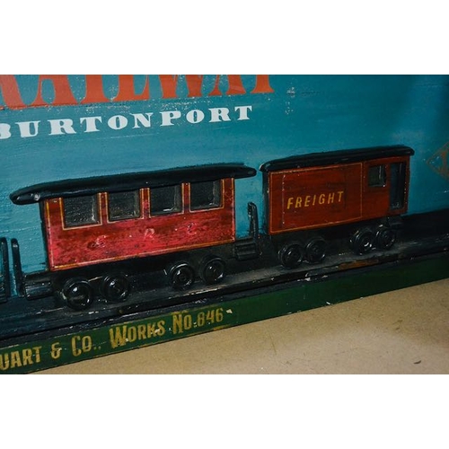 519 - Large Lough Swill Railway - Derry/Letterkenny/Burtonport Wooden 3D Board - Appx 6' Long