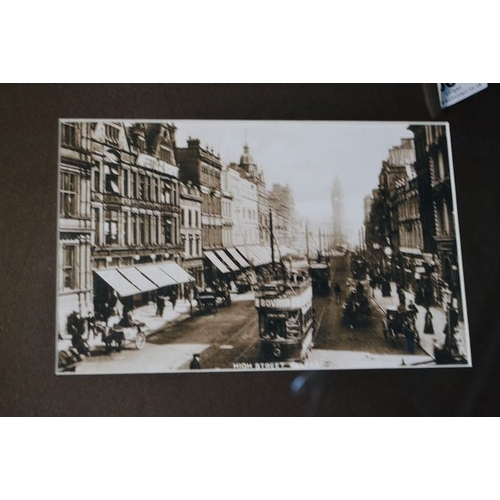 506 - Framed Vintage Print of High Street Belfast with Bovril Advertising Tram