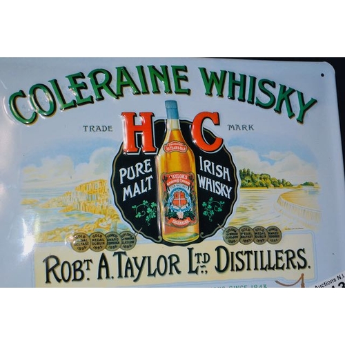 513 - Coleraine Whisky Metal Advertising