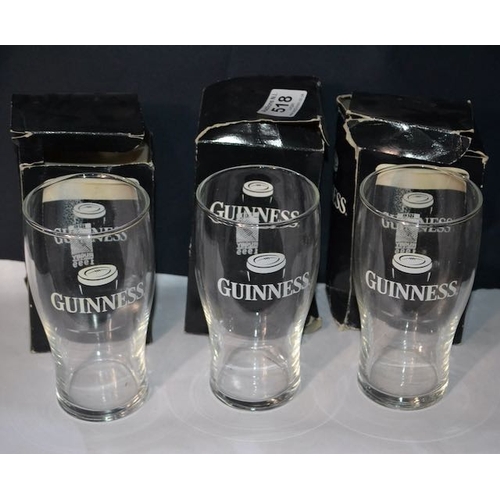 518 - 3x Boxed Guinness 1999 Rugby Pint Glass