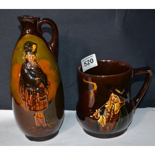 520 - Royal Doulton De War's Whisky Jug + Mug