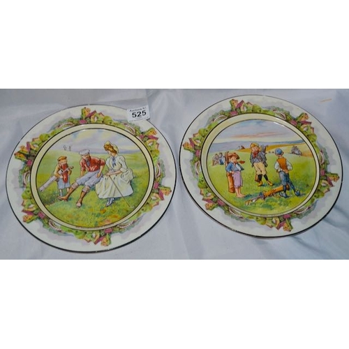 525 - Pair of Bridgwood & Sons Golfing Plates