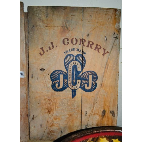 598 - Pair of JJ Corrry Wooden Panels - Appx 15.5x23