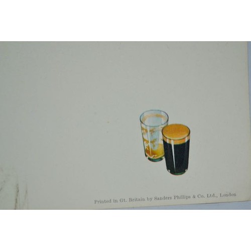 391 - 6x Guinness is Good with Meals Menu Printed by Sanders Philips - 8x10