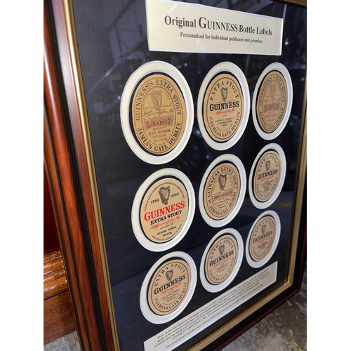 650 - Framed Original Guinness Bottle Labels - Personalised for Inidividual Pulicans & Premises