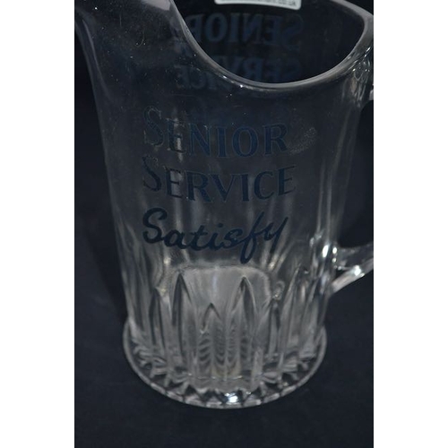 657 - Senior Service Satisfy Glass Jug