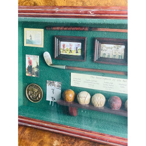 688 - Box Framed 3D Golf Montage - The Development of the Ball