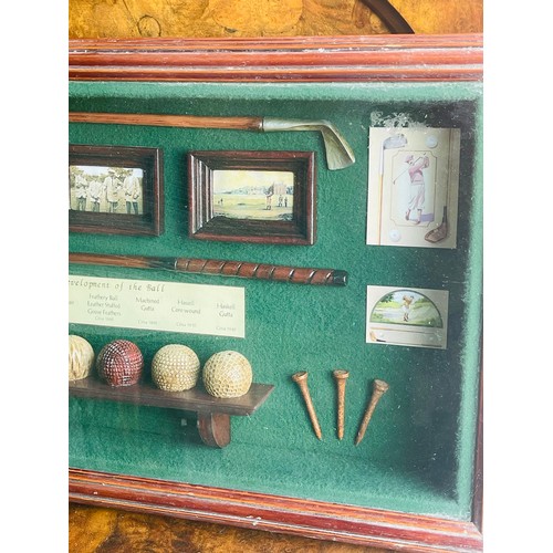 688 - Box Framed 3D Golf Montage - The Development of the Ball