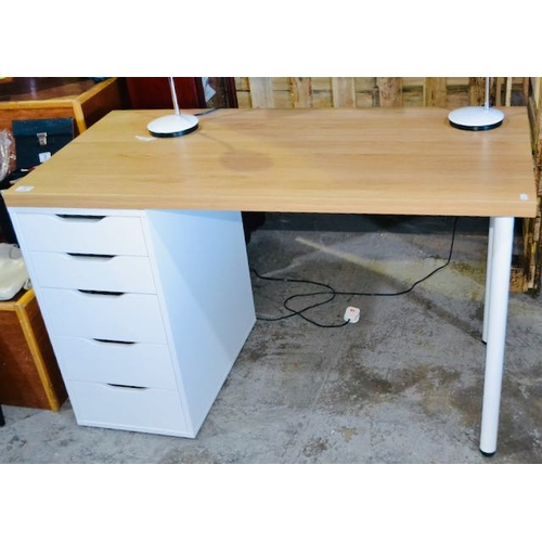 1B - Desk With 5 Drawer Pedestal (Can Be Used Either Side)